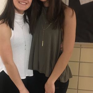 forest green backless halter top